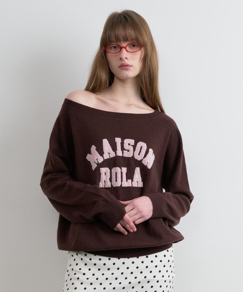 ROLAROLA Maison De Rola Campus Logo Knit Brown
