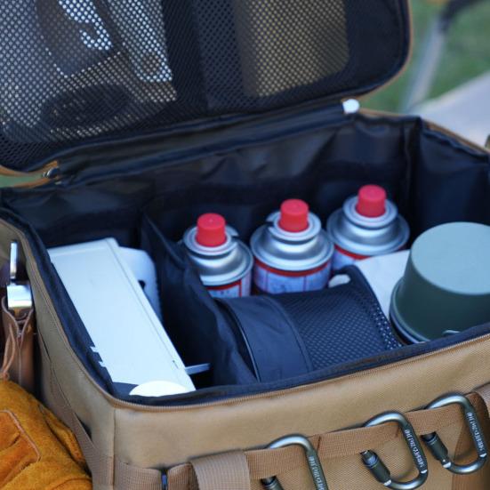 Тактическая сумка для хранения для кемпинга 42 л, органайзер-тоут с перегородками, водонепроницаемая ткань Оксфорд, складной органайзер для посуды для кемпинга, путешествий, автомобиля