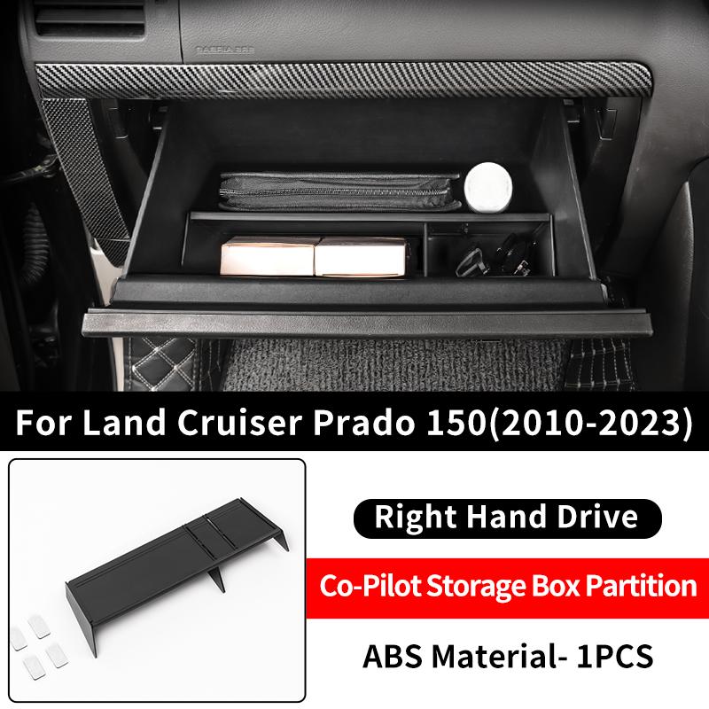 For Toyota 2010- Land Cruiser Prado 150 LC150 Glove Compartment Divider nti-Skid Storage Box ert Interior Accessories