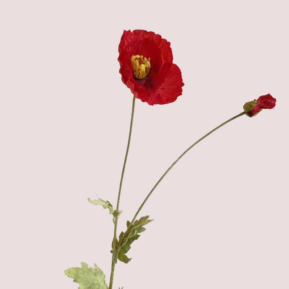 Large Fake Poppies Beautiful Artificial Flowers Silk Flower Poppies branch  New Year's Decor