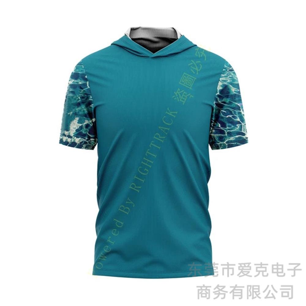 Fishing clothing Sunscreen quick-drying clothing Summer men's short-sleeved hooded outdoor sportswear Breathable Luya fishing shirt
