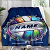1PC Custom Name "Vibrant Sports Ball Design" outdooor Flannel blankets Throw Blanket All-Season Throw Gift Bedspread for Couch, Bed, Camping Holiday B