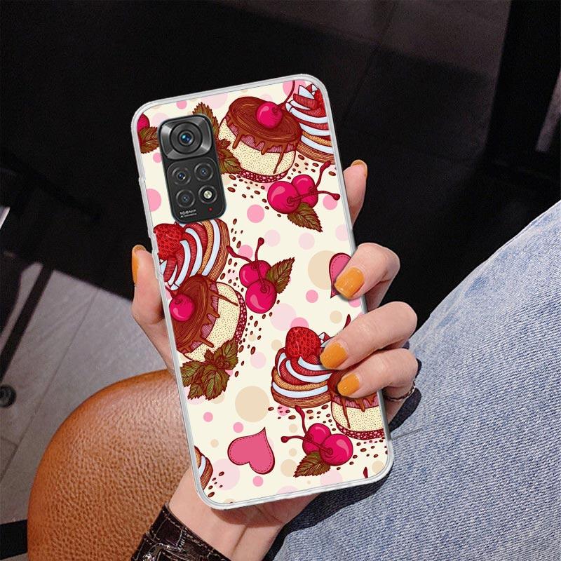 Чехол для телефона Macaron Ice Cream Cake Doughnut для Xiaomi Redmi Note 15 14 13 12S 12 11 Pro Plus 14S 11S 11E 10 10S 11T 5G Personali