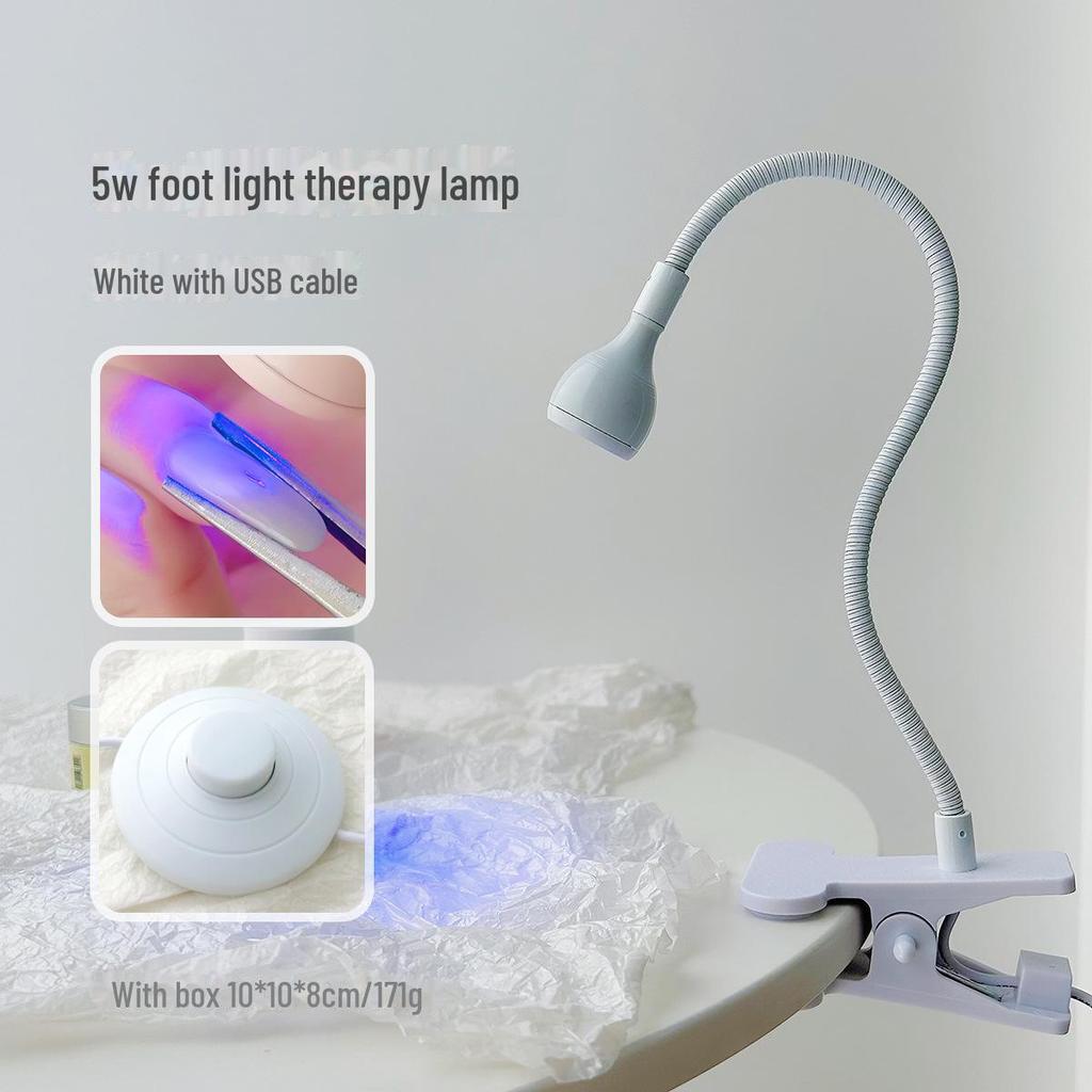 Portable Nail Art Lamp with Foot Pedal & Side Clip - Quick Drying Phototherapy Machine