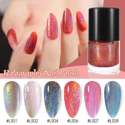 Гламурный лак для ногтей с переливающимся глиттером, быстросохнущий, долгостойкий, переливающийся лазерный эффект