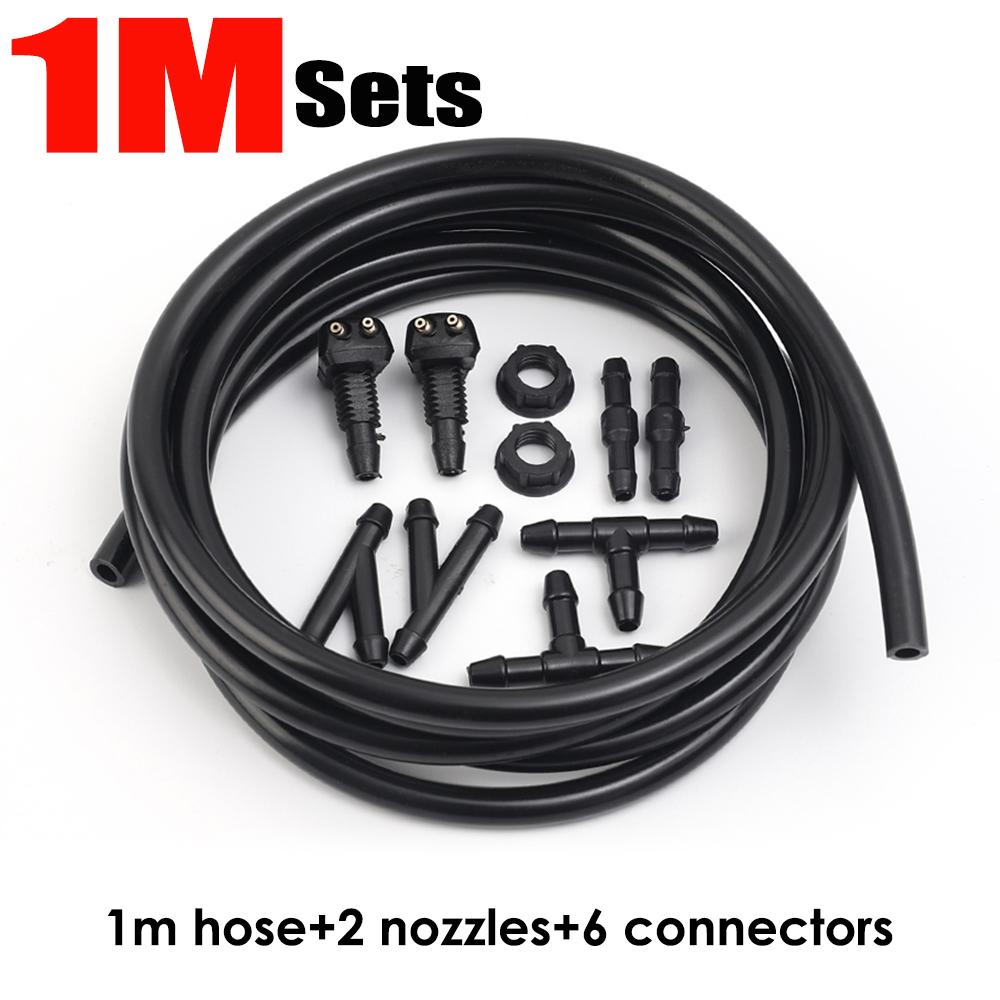 Hot Car Auto Windshield Washer Hose Wiper Blade Pipe Jet Spray Nozzle Water Fluid Tube Joiner Connector Replacement Kit 1m/2m