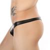 Mens Faux Leather Briefs Lingerie G-String Thongs Underwear Sexy Low Rise Bikini
