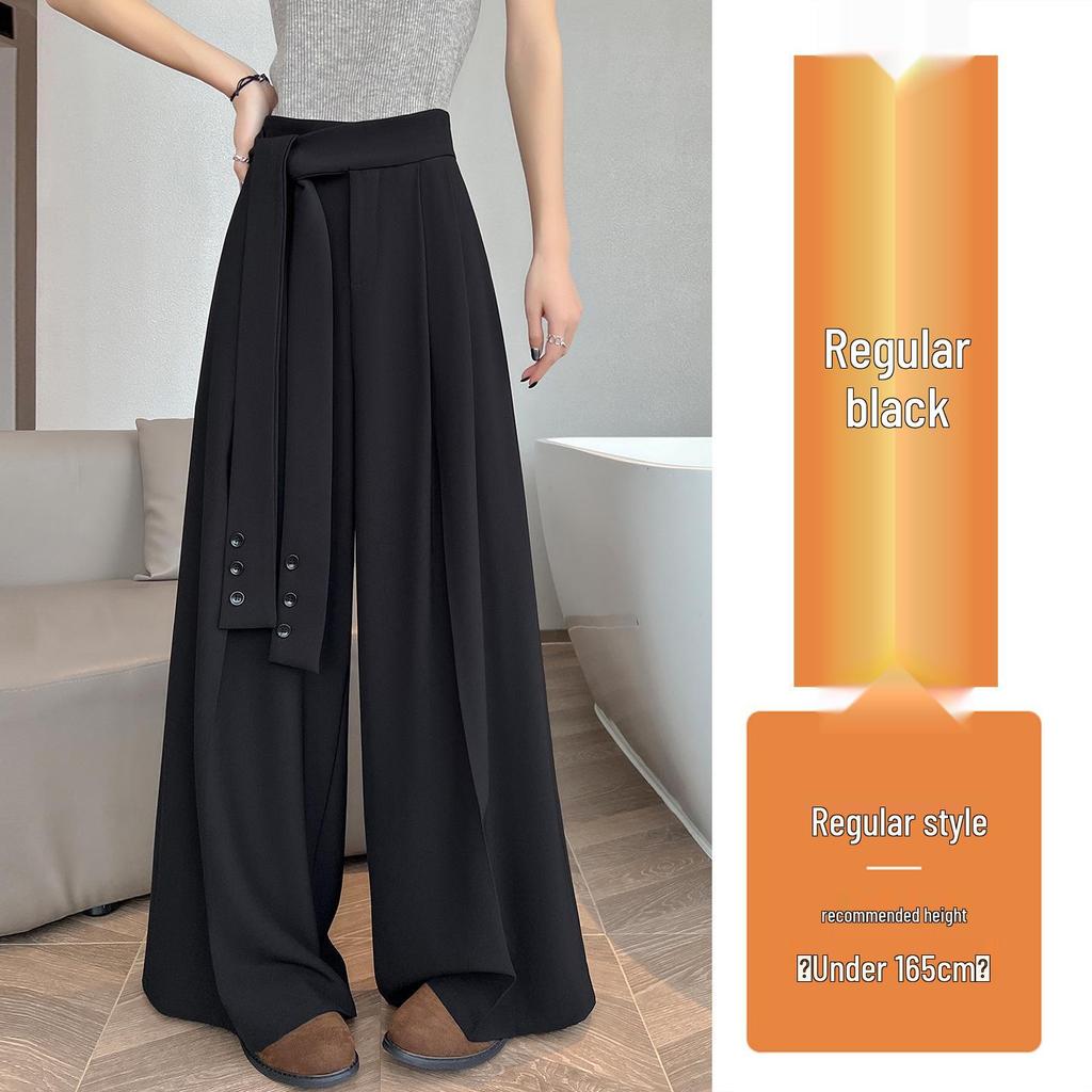 Women's 2026 Spring Strappy Blazer High-Waist Wide-Leg Drape Pants