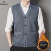 Мужской жилет-свитер без рукавов из плотного бархата для зимы