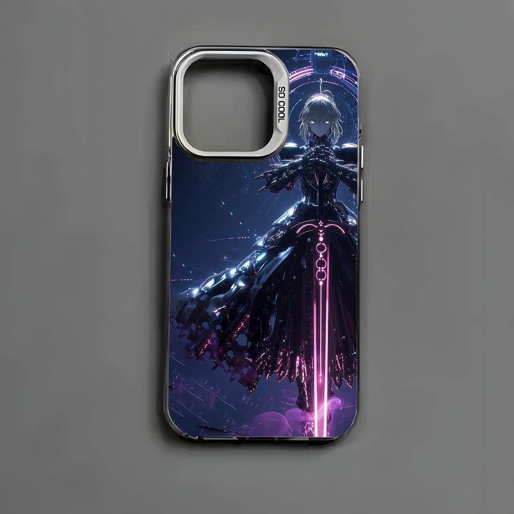 Чехол для телефона Fate Zero Stay Night S-Saber для iPhone 16 15 14 13 12 11 Pro Max Черный Матовый Разноцветный Лазерный Металлик Аврора