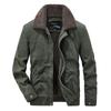 Mens Winter Thickened Cotton Padded Jacket With Fleece Lining Loose Fit Workwear Style Not Hooded