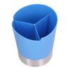 Straw Dispenser Blue Sturdy Durable 3 Compartments Stable Wide Application Straw Holder for Home