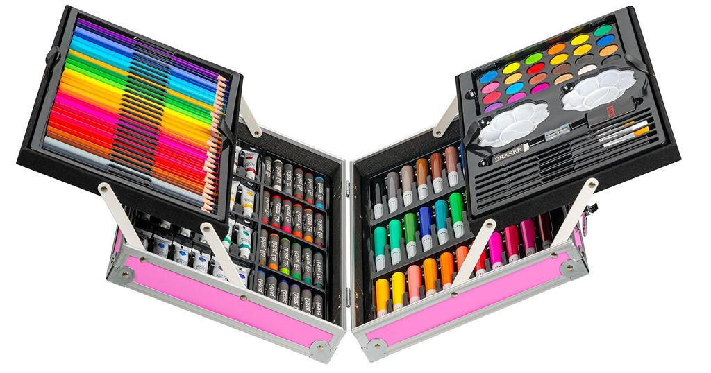 Art Set for Painting Drawing In a Suitcase Pink