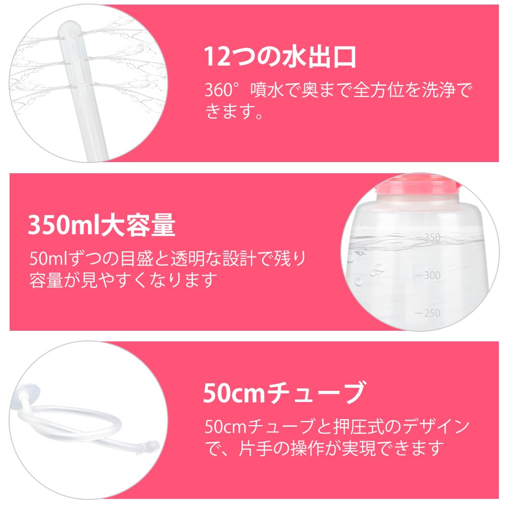 Soxeeh Очищающий насос для клизмы Шприц для клизмы Ручной насос Тип 350 мл Большая емкость 50 см Трубка 2 сменные насадки В комплекте пылезащитный чехол Унисекс