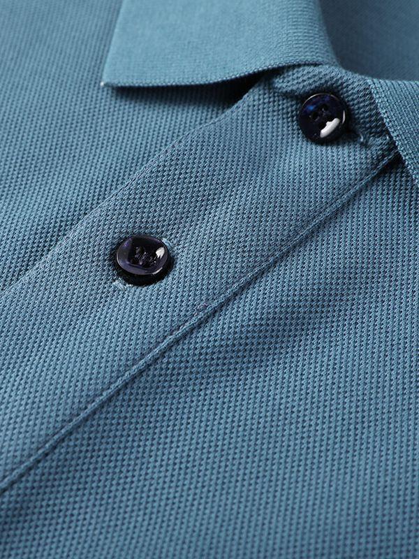 Осенняя мужская рубашка поло с длинным рукавом, мужская модная повседневная футболка нового стиля с лацканами из хлопка, однотонная мужская футболка