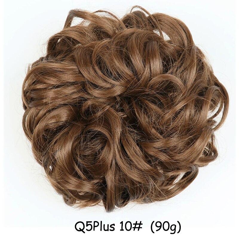 MISS WIG Women Messy Chignon Donut Hair Bun Fake Hair Elastic Chignon Synthetic Fiber Hairpiece Gray Black Brown Color