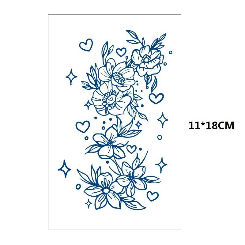 Herbs Gradual Change Jellyfish Planet Feather Snake Big Pattern Geisha Slowly Color Simulation Water Transfer Tattoo Sticker