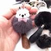 Charm Decor Fur Ball Pendant Car Keyring Backpack Keychain Key Chains Mink Fur Key Ring