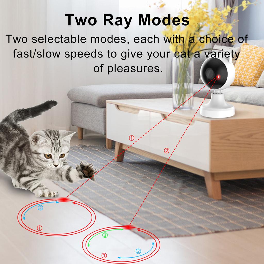 Rechargeable Interactive Laser Cat Toy Two Modes Infrared Smart Automatic Laser Interactive Cat Toy