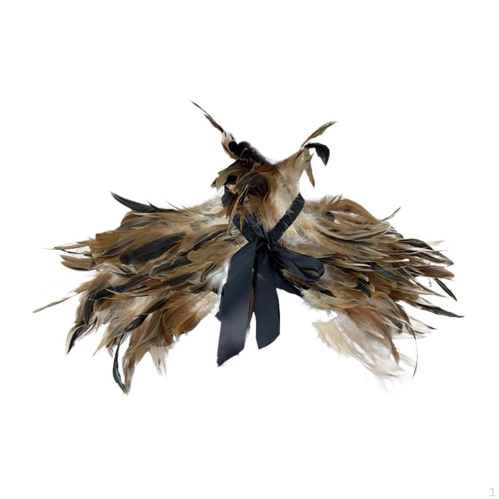 Gothic Feathered Shawl for Elegant Gatherings