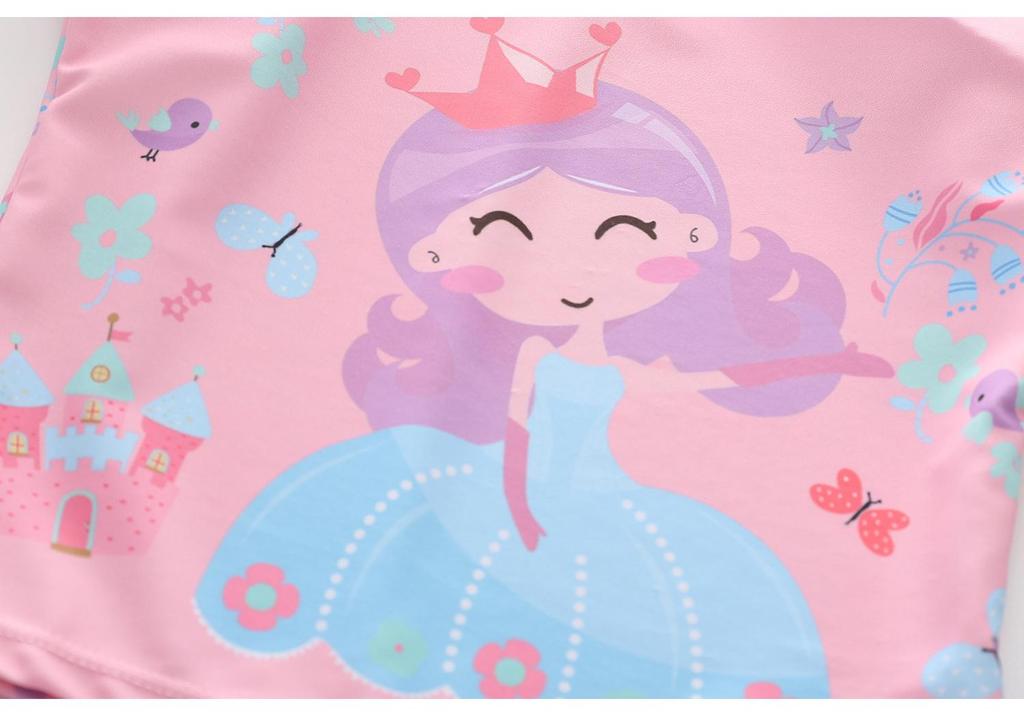 2026 Sleeveless Cartoon Two-Piece Swimsuit for Girls - Toddler and Small Children Skirt Style