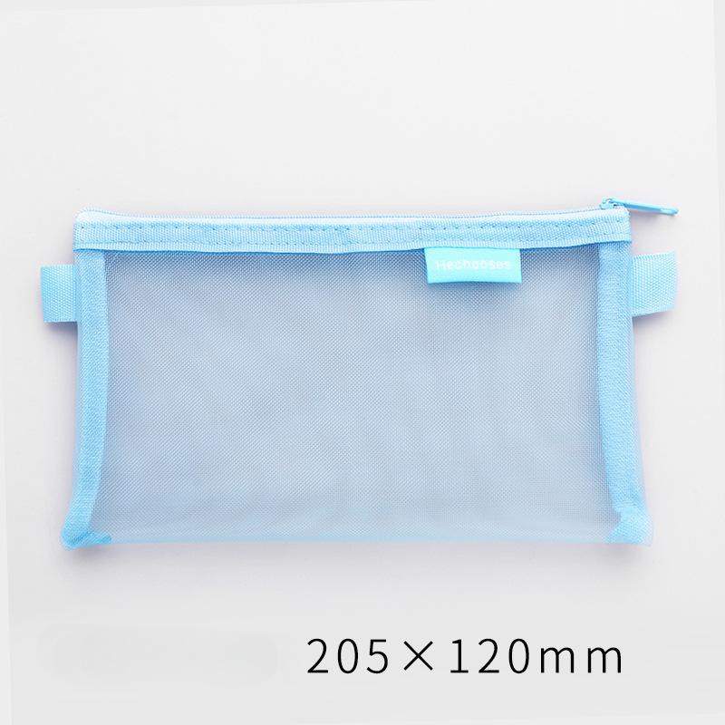 Прозрачный сетчатый пенал для хранения студенческих простых пеналов большой емкости для канцелярских принадлежностей пенал