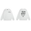 Unisex Oversized Crewneck Fleece-Lined Cotton Sweatshirt With Dice Letter Print Winter Casual Wear