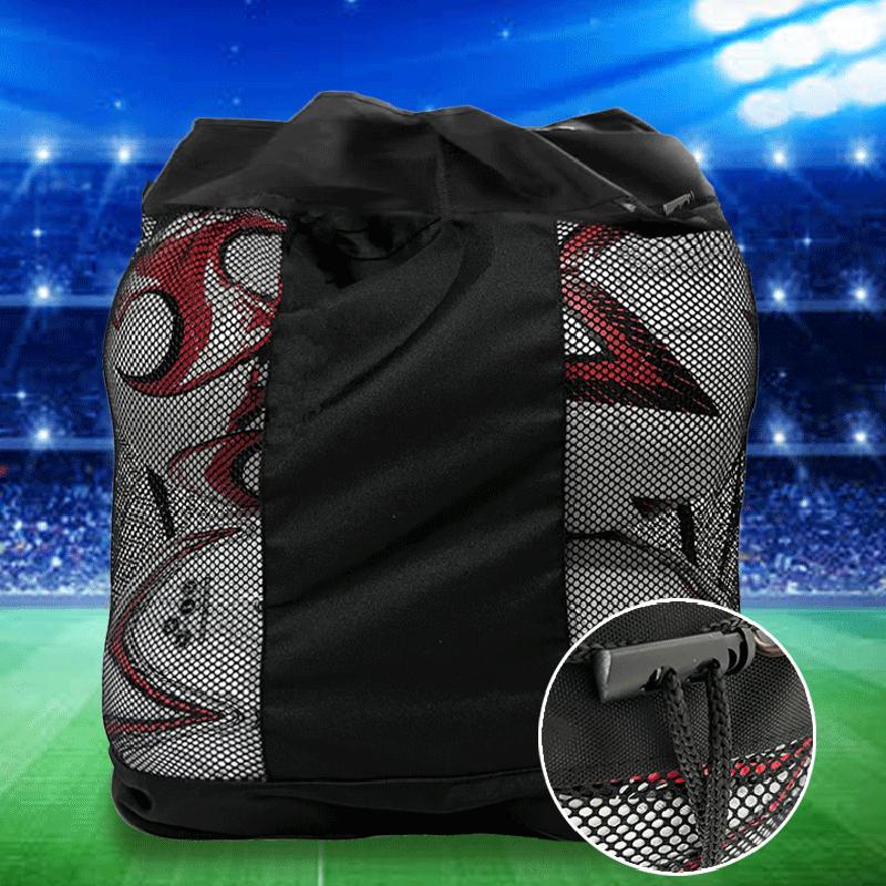 Soccer Football Storage Bag Black Large Ball Bag Mesh Soccer Ball Bag Drawstring Bags Storage Basketball Volleyball Baseball Single Shoulder Ball Bag