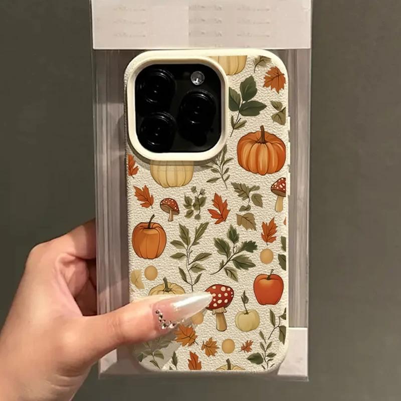 Чехол для телефона с осенним узором из тыкв для iPhoen 17 16 15 14 13 12 11 Pro Plus Max 17 Air X XS XR Мягкая противоударная задняя крышка