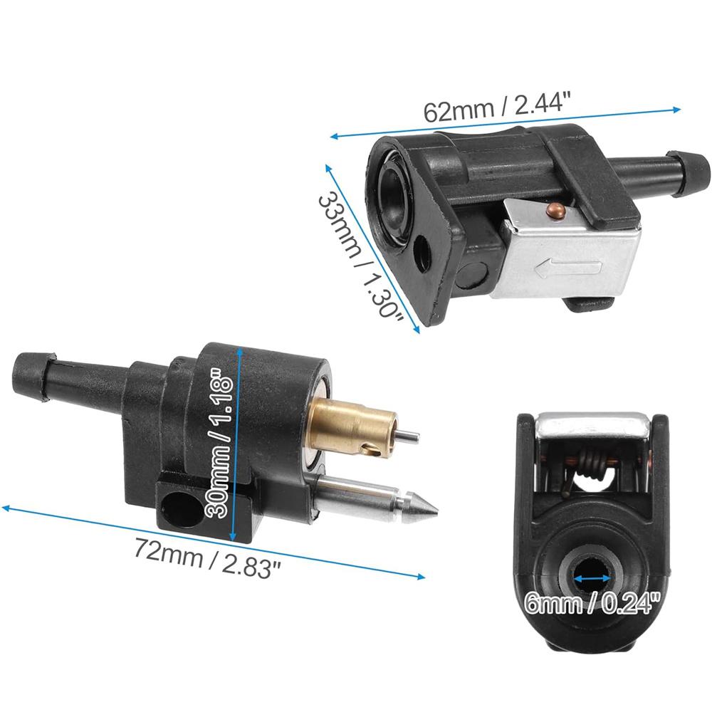 Комплект из 3 штук Топливный коннектор для шланга лодочного мотора Черный для подвесных моторов Yamaha