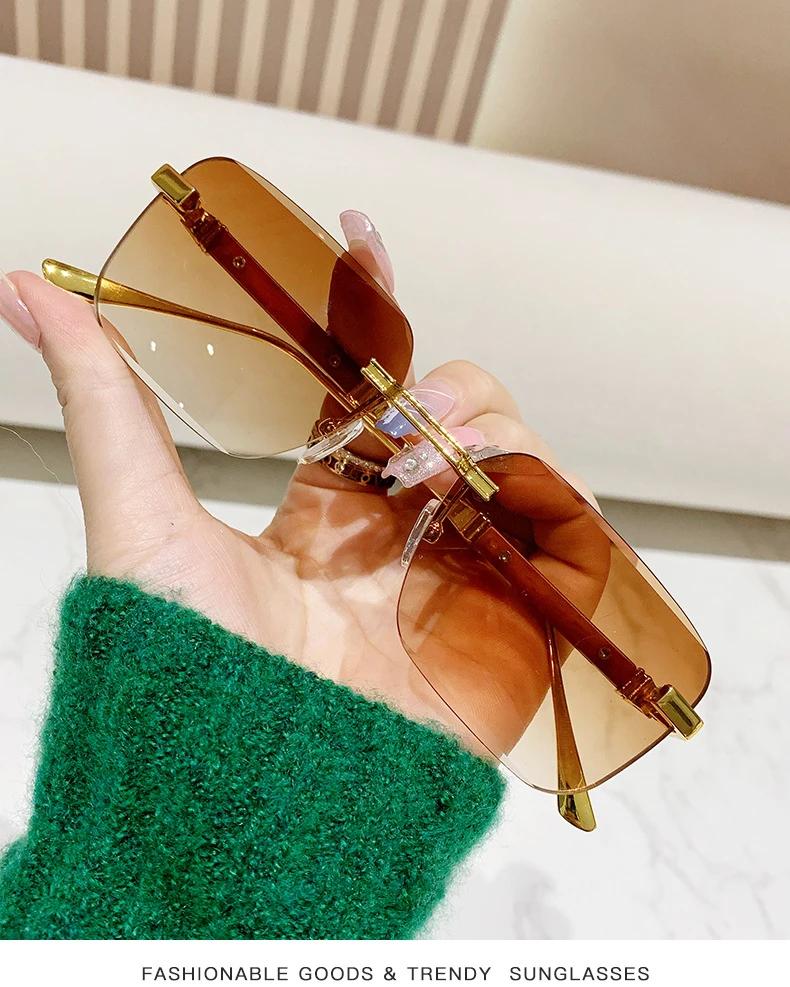 Маленькие квадратные роскошные солнцезащитные очки женские мужские дизайнерские брендовые модные солнцезащитные очки женские мужские повседневные безободковые