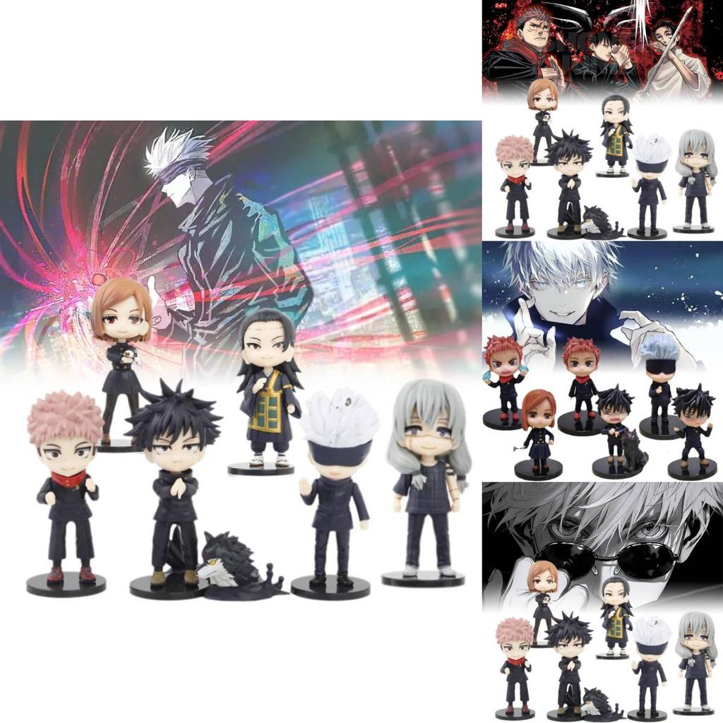 Attractive Jujutsu Kaisen Collectible Figurines Set Of 7 Unique Characters Ideal For Display And Gifting
