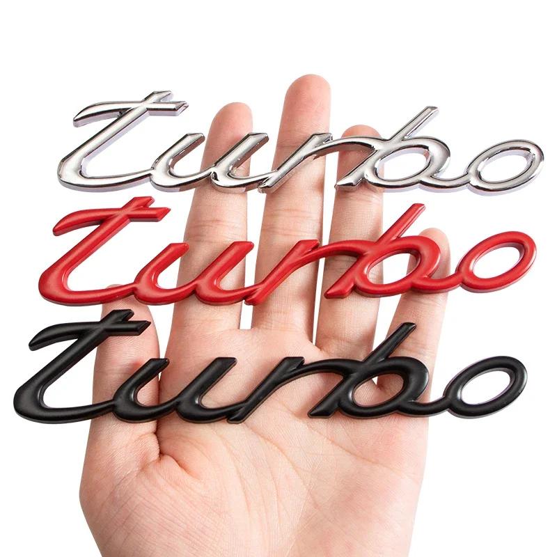 3D Metal Turbo Letters Rear Trunk Front Grille Hood Emblem Badge Sticker Universal For Mazda Hyundai BMW Honda KIA Mitsubishi yk2