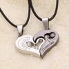 Популярное европейское и американское ожерелье с бриллиантовой подвеской в форме сердца для пар