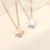 Butterfly Fluttering Necklace Female Korean Fashion Temperament Pendant Korean Version Elegant Diamond Bow Ins Style
