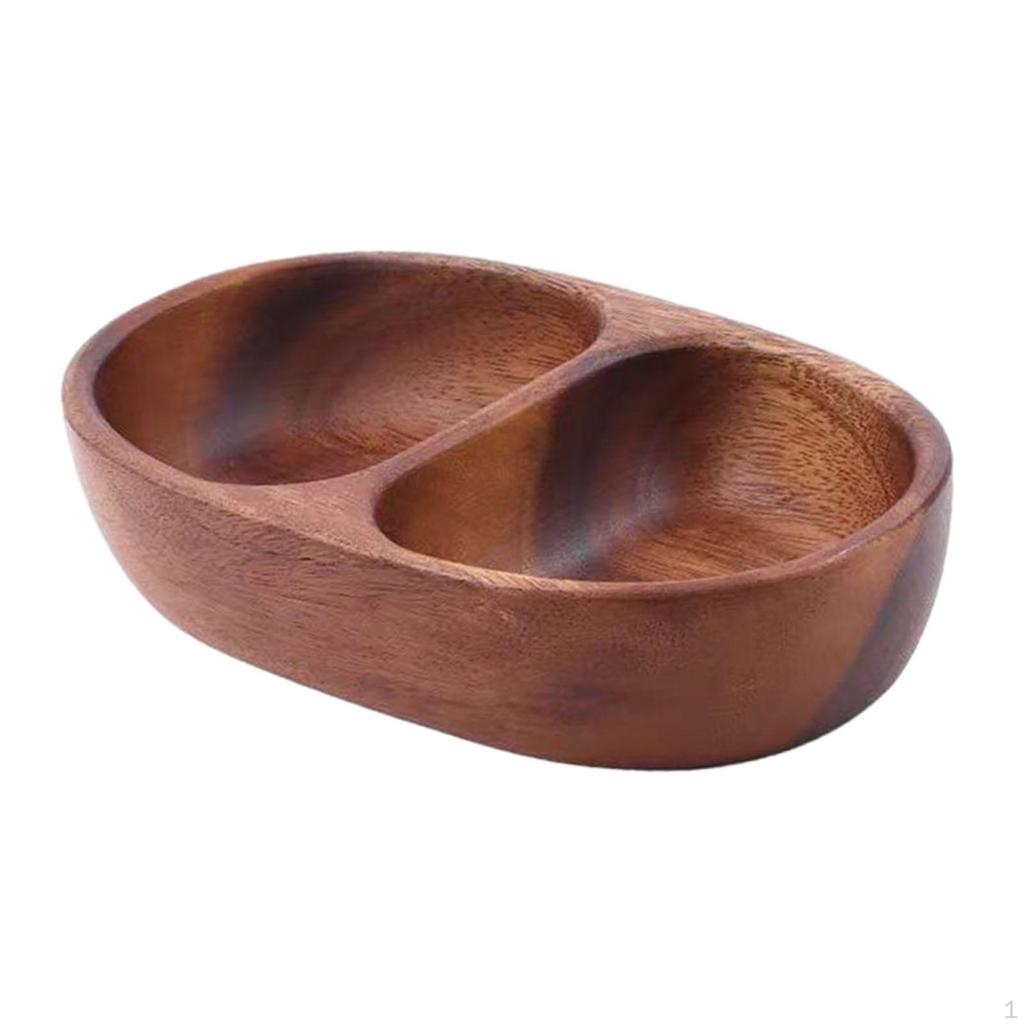 Dipping Bowl Wooden Reusable Rustic Decorative Mixing Small Serving for Restaurant