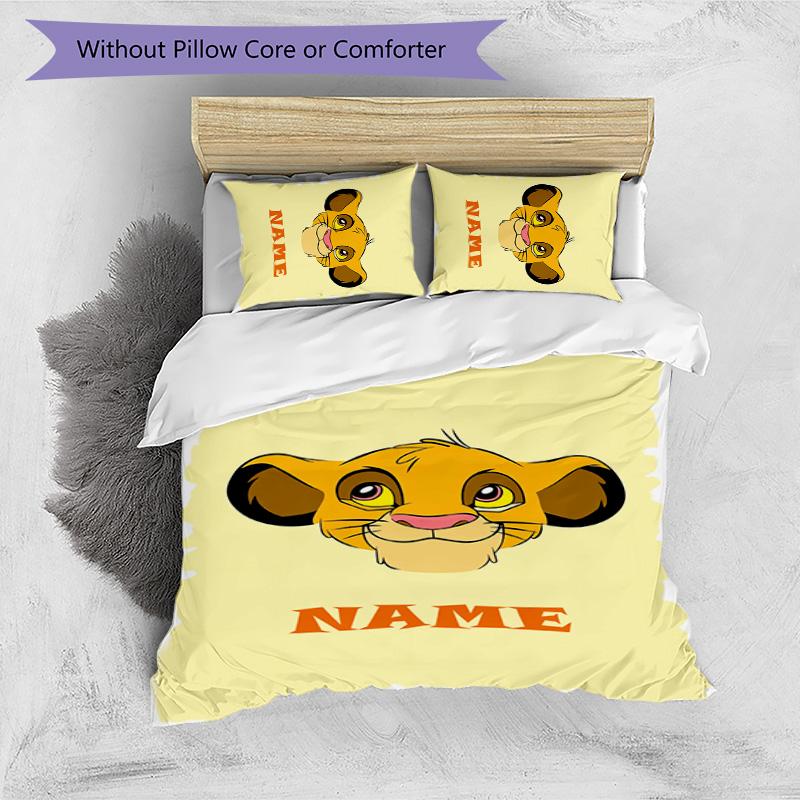 3pcs Lion King3 Cover Set - Personalized Name, HD Printed Bedding with 1 Cover and 2 Pillowcases - Perfect for Home Decor, Easy Care