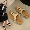 Мода Лето Новые Сандалии Шлепанцы на Плоской Подошве с Мягкой Подошвой Шлепанцы Ёлочкой Женская Обувь Пробковые Пляжные Шлепанцы Женские Шлепанцы Для Улицы