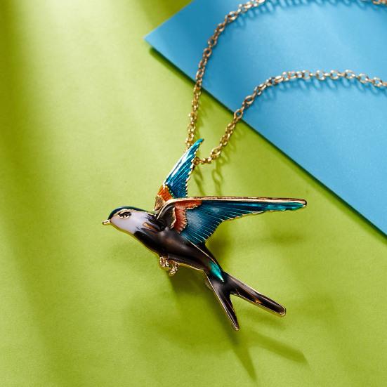 Yousheng Brooch Pin Colorful Enamel Swallow Design Brooch Sweaters Necklace Decorative Sweaters Hats Bags Clothing Brooch
