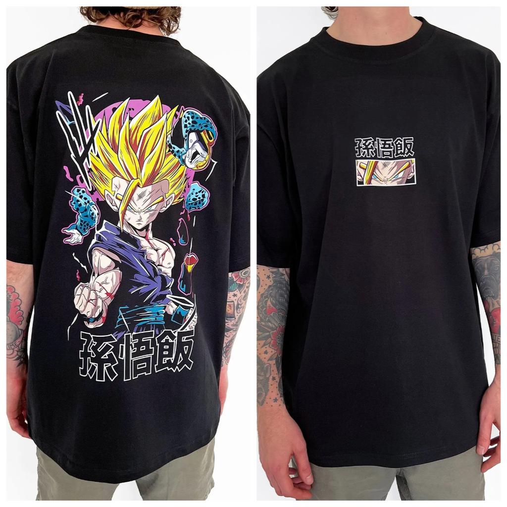 Футболка с принтом из аниме Dragon Ball, короткий рукав, мужская и женская, летняя новинка 2025, модная, повседневная, хлопковая, популярная