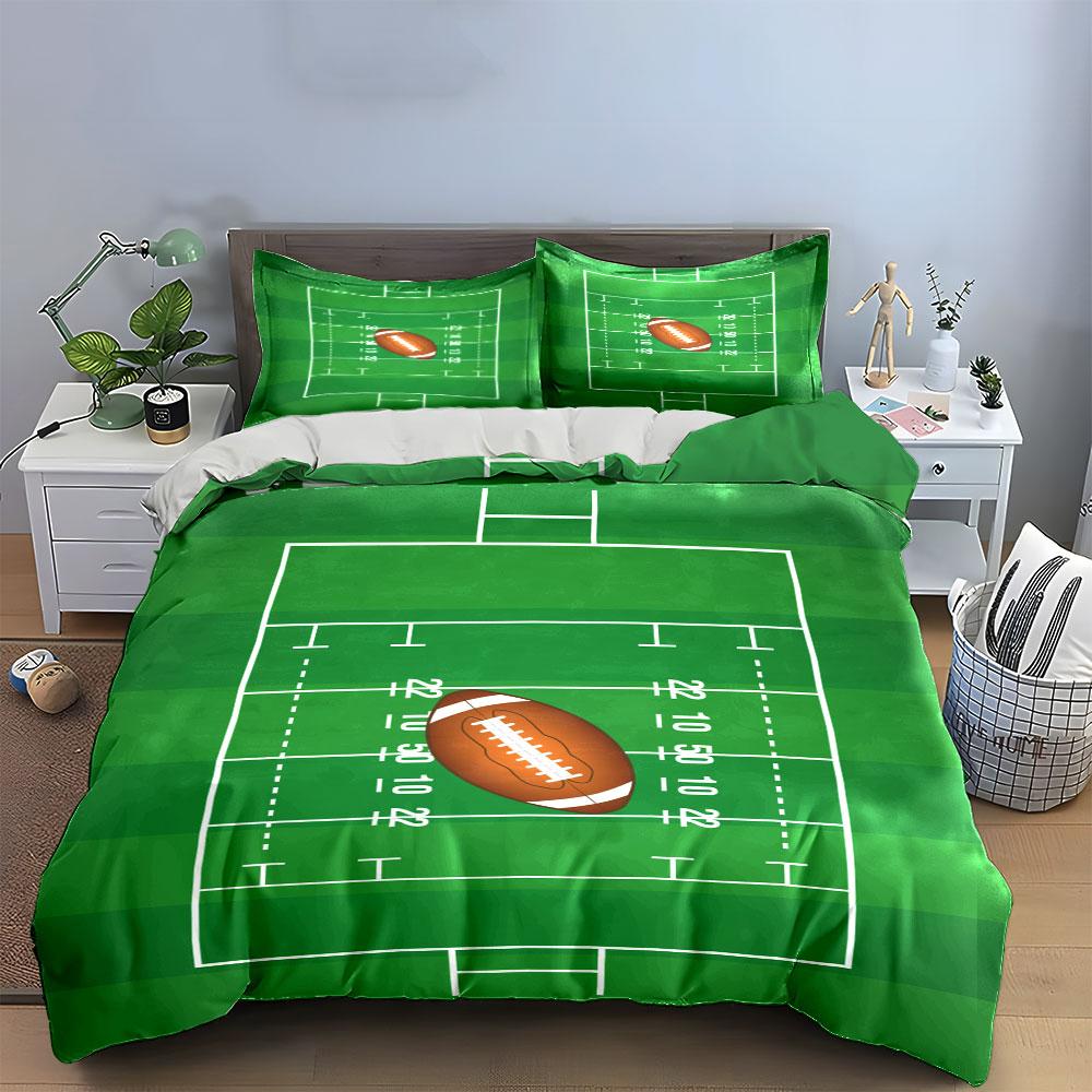 Football field and ball. Bedding sets Duvet cover sets Duvet covers Pillowcases(1*Duvet Cover 2*Pillowcases without duvet insert)
