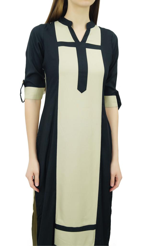 Phagun Женская вискозная прямая панельная курта повседневная летняя туника блузка