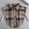 Coffee Plaid Fake Collar Versatile Universal Fake Collar Autumn Shirt Decorative Collar Sweater Fake Collar