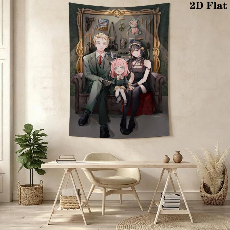 Chibi Ice Cream Delight Tapestry Wallmounted Fashion Print Home Decor Soft Background Wall Hanging Cloth