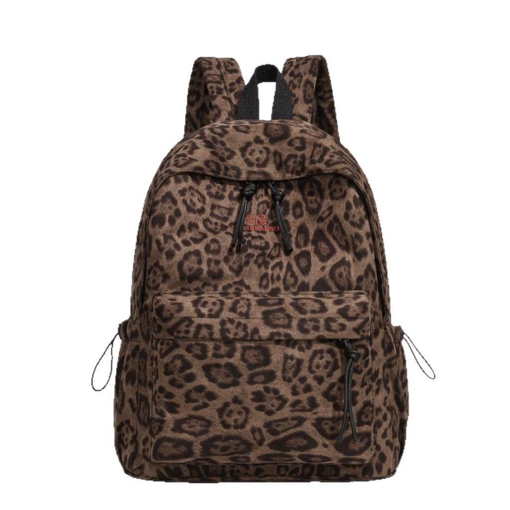 Leopard Print Korean Style Casual Backpack for Students