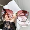 New Women's Cross-Border Fashion Rhinestone Sunglasses - Trendy UV Protection Korean Style