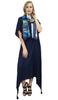Bimba Women's Sleeve Black Asymmetrical Hem Maxi Dress with Scarf-14
