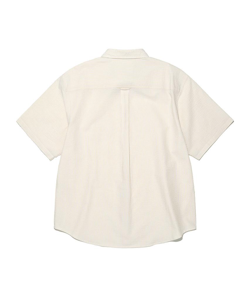 LEE Loco Pocket Seersucker Short Sleeve Shirt Light Beige