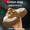 Модные шнурки Baotou хлопковые тапочки осень и зима новые для улицы флис теплые домашние плюшевые хлопковые туфли