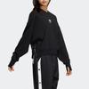 adidas Оригиналы Спортивный пуловер с длинным рукавом, сшитый из разных тканей, с принтом, укороченный свитшот на молнии, декоративный, женский, черный HD0342